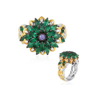 Zambian Emerald Silver Ring (Gems en Vogue)
