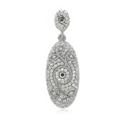 Forest Green Diamond Silver Pendant