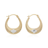 9K PK (H) Diamond Gold Earrings