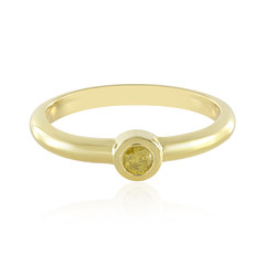 I3 Yellow Diamond Silver Ring