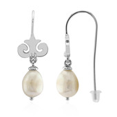 White Freshwater Pearl Silver Earrings (TPC)