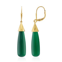 Green Agate Silver Earrings