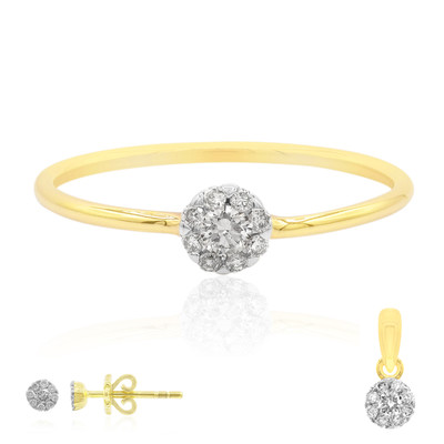 9K I1 (G) Diamond Gold Ring (Annette)