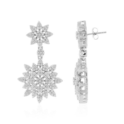 White Topaz Silver Earrings