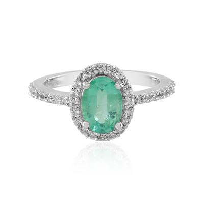 Colombian Emerald Silver Ring