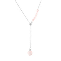 Rose Quartz Silver Necklace