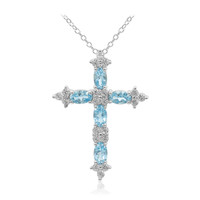 Swiss Blue Topaz Silver Necklace