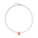 Orange Spiny Oyster Shell Silver Necklace