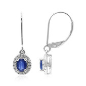 10K Ceylon Blue Sapphire Gold Earrings