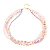 Pink Opal Silver Necklace (Riya)