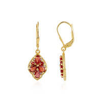 Tanzanian Ruby Silver Earrings