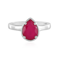 Raspberry Chalcedony Silver Ring