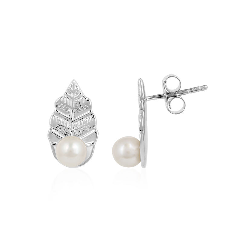 Freshwater Pearl & Diamond Grace Earrings