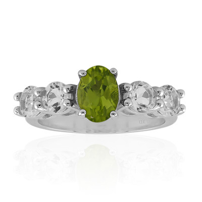 Burmese Peridot Silver Ring