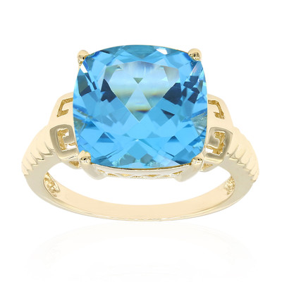 10K Swiss Blue Topaz Gold Ring