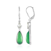 Green Chalcedony Silver Earrings (KM by Juwelo)