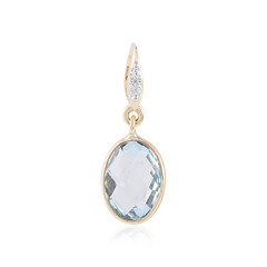 9K Sky Blue Topaz Gold Pendant