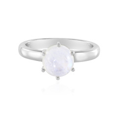 Rainbow Moonstone Silver Ring