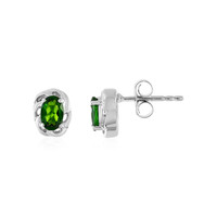 Russian Diopside Silver Earrings