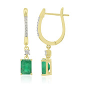 9K Zambian Emerald Gold Earrings