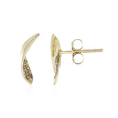 9K I2 Champagne Diamond Gold Earrings (de Melo)
