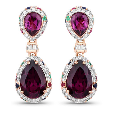 14K Magenta Garnet Gold Earrings (SUHANA)