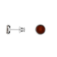 Amber Silver Earrings