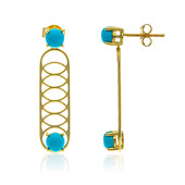 9K Sleeping Beauty Turquoise Gold Earrings (Ornaments by de Melo)