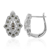 SI1 Argyle Rose De France Diamond Silver Earrings (Annette classic)