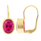 9K Nigerian Rubellite Gold Earrings (CUSTODANA)