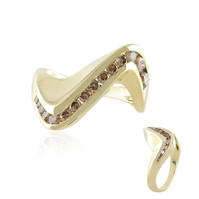 9K I2 Champagne Diamond Gold Ring (de Melo)