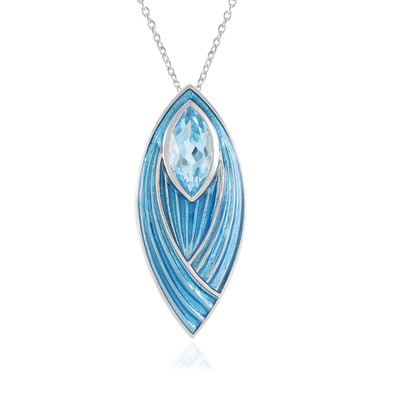 Sky Blue Topaz Silver Necklace