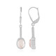 Rose Quartz Silver Earrings (MONOSONO COLLECTION)