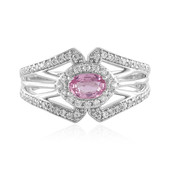 Unheated Ceylon Pink Sapphire Silver Ring