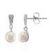 White Freshwater Pearl Silver Earrings