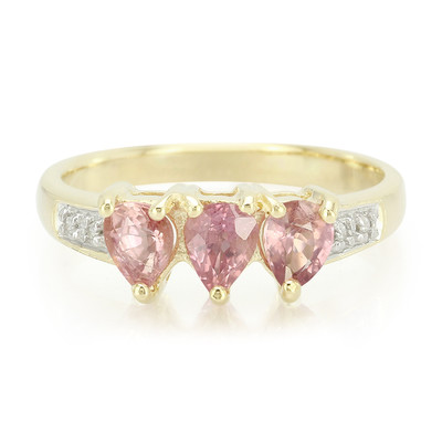 10K Unheated Padparadscha Sapphire Gold Ring