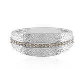 I2 Champagne Diamond Silver Ring