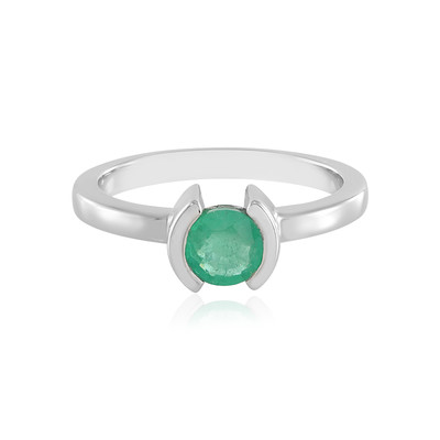 Russian Emerald Silver Ring