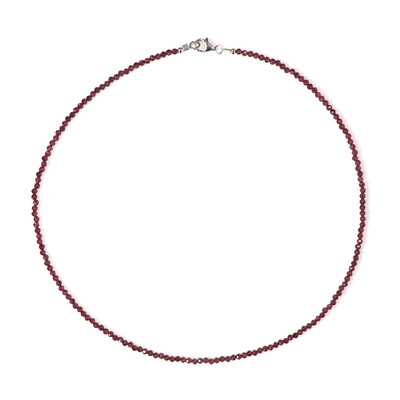 Mozambique Garnet Silver Necklace