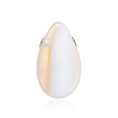 White Agate Silver Pendant