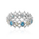 Neon Blue Apatite Silver Ring (Dallas Prince Designs)