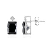 Black Spinel Silver Earrings