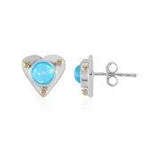 Blue Ethiopian Opal Silver Earrings (Granulieren)