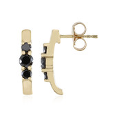 9K Black Diamond Gold Earrings