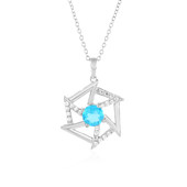 Paraiba Color Topaz Silver Necklace