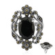 Black Spinel Silver Ring