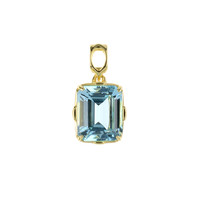 9K Sky Blue Topaz Gold Pendant