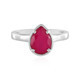 Raspberry Chalcedony Silver Ring