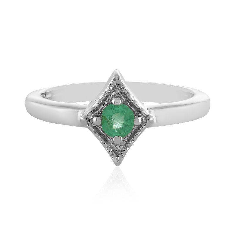 Square Emerald Men's Ring in Sterling Silver|Cindy Men's Ring with Princess Cut Emerald