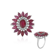 Bemainty Ruby Silver Ring